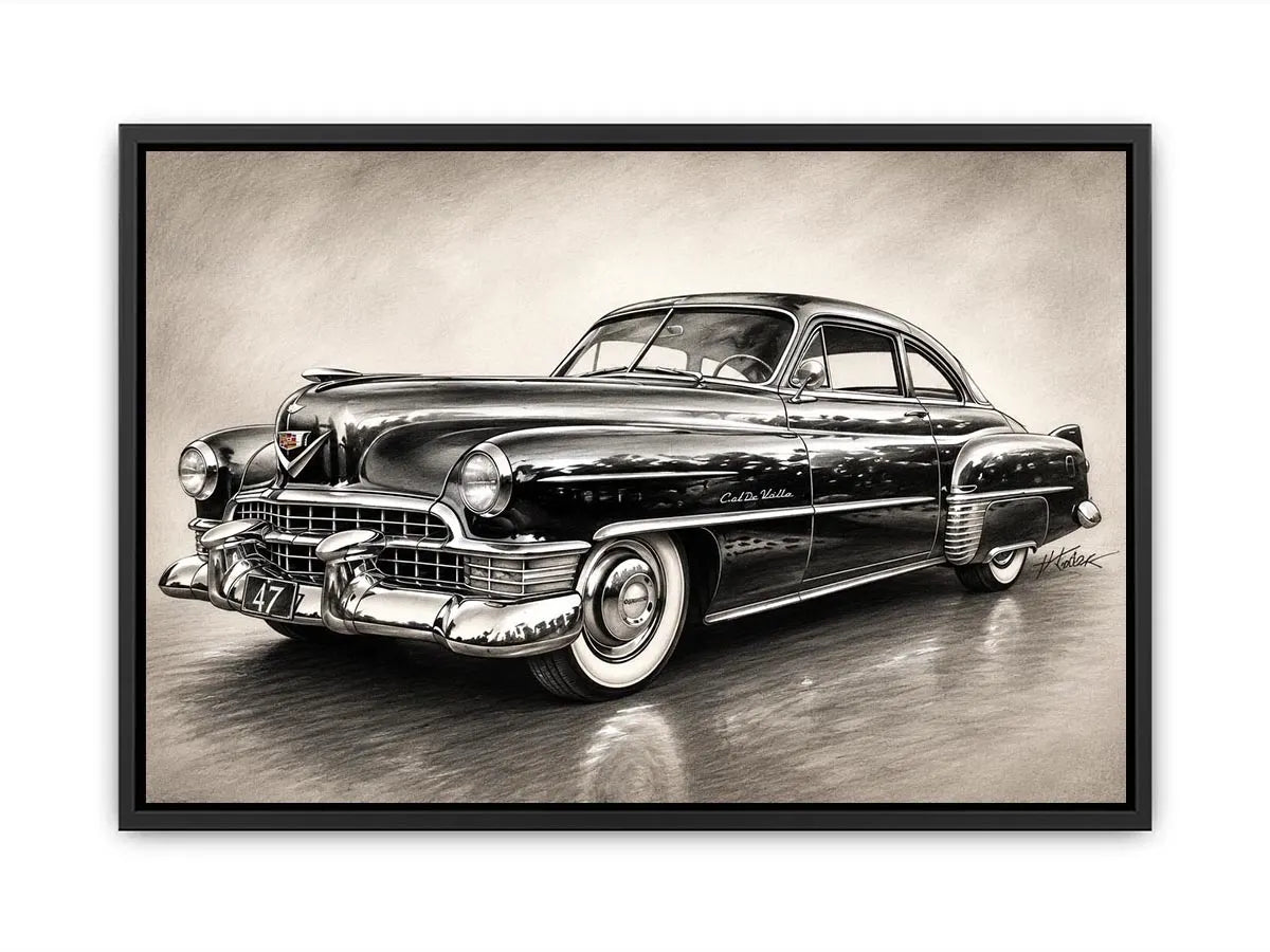 Vintage Cadillac in graphite style