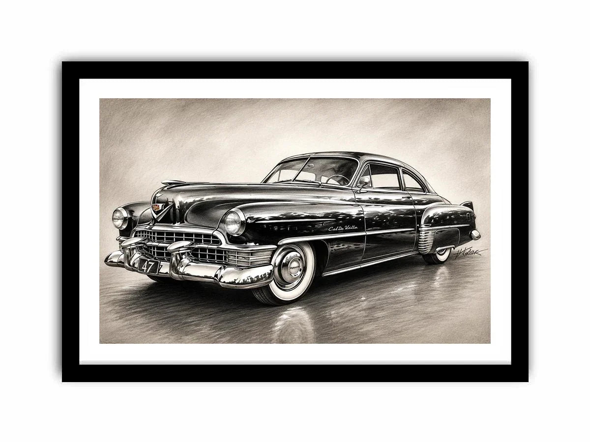 Vintage Cadillac in graphite style