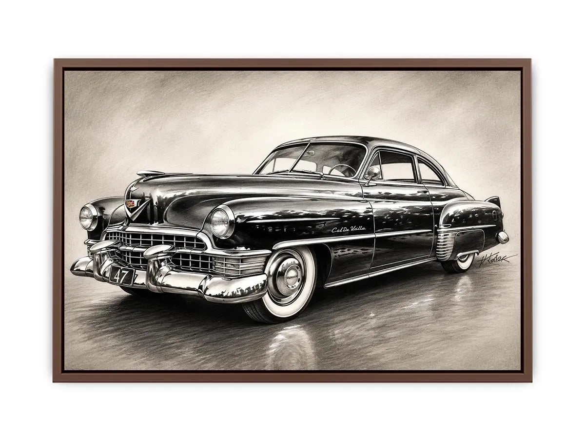 Vintage Cadillac in graphite style