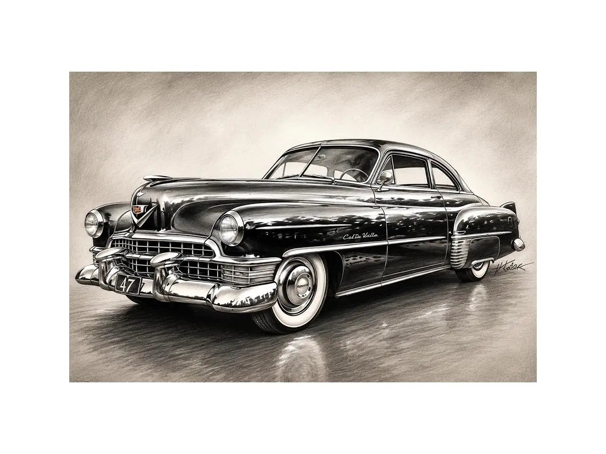 Vintage Cadillac in graphite style