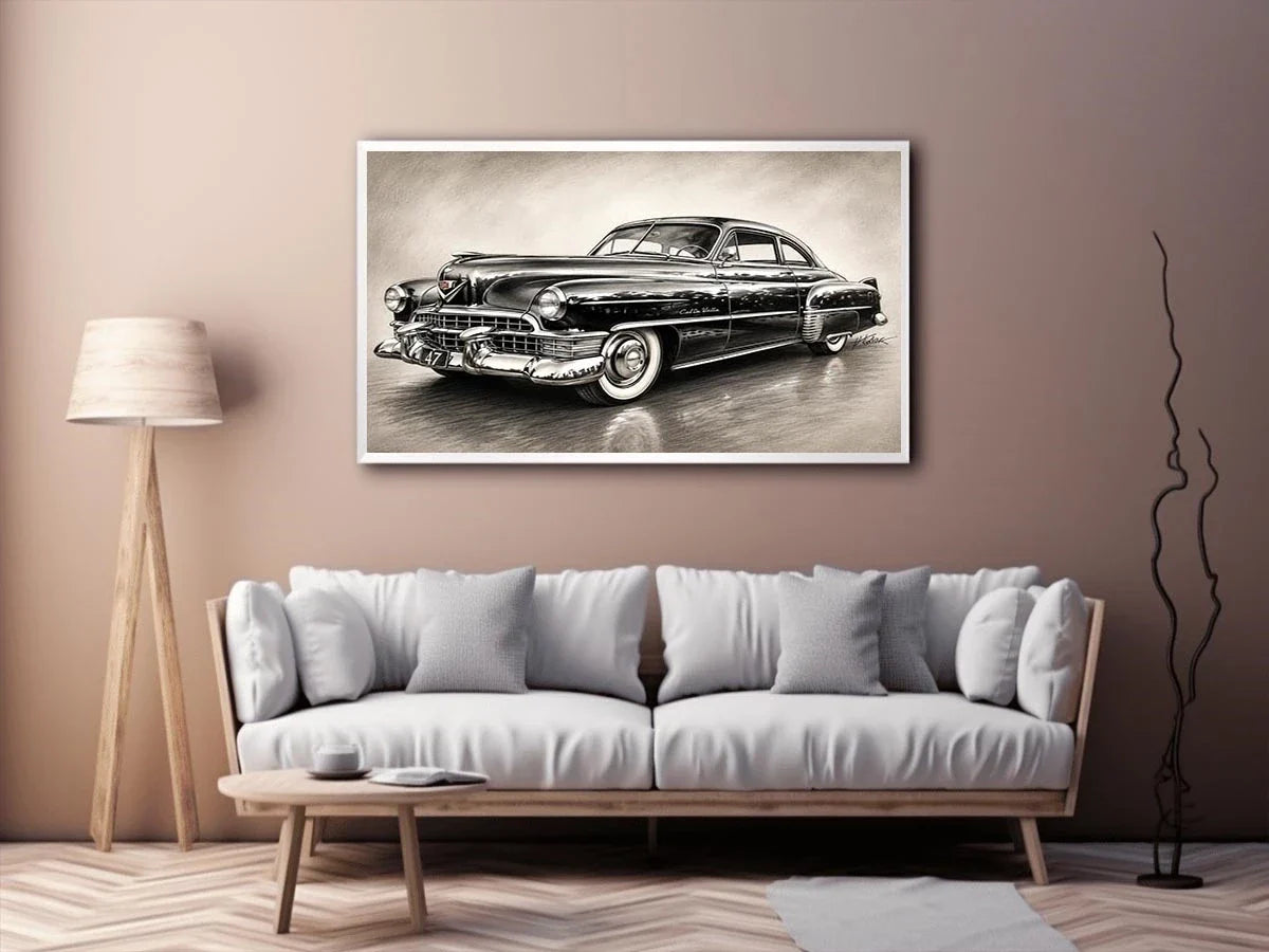 Vintage Cadillac in graphite style