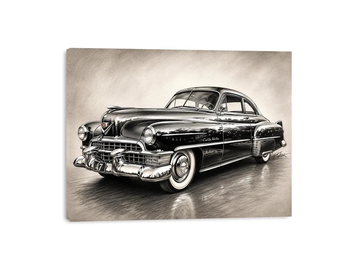 Vintage Cadillac in graphite style