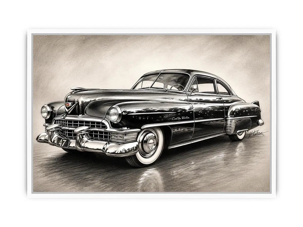 Vintage Cadillac in graphite style