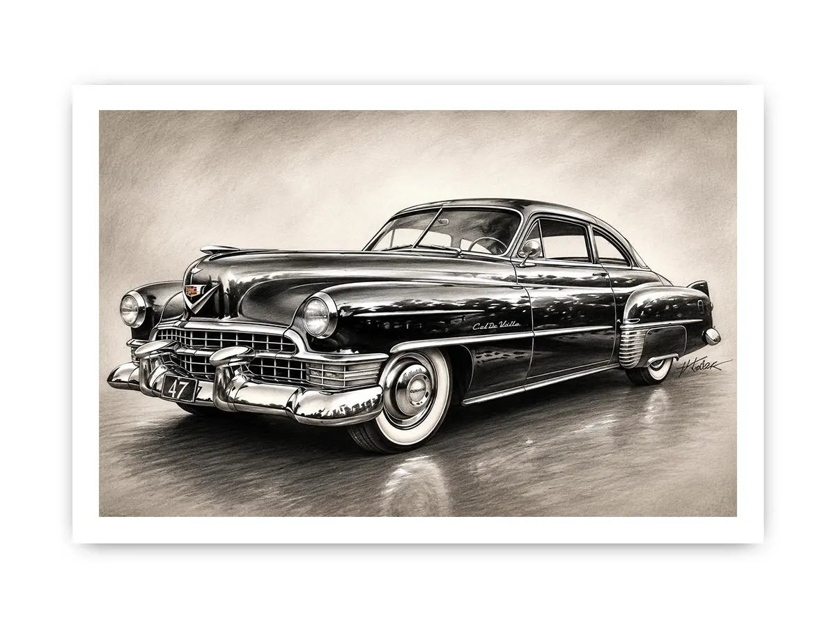 Vintage Cadillac in graphite style