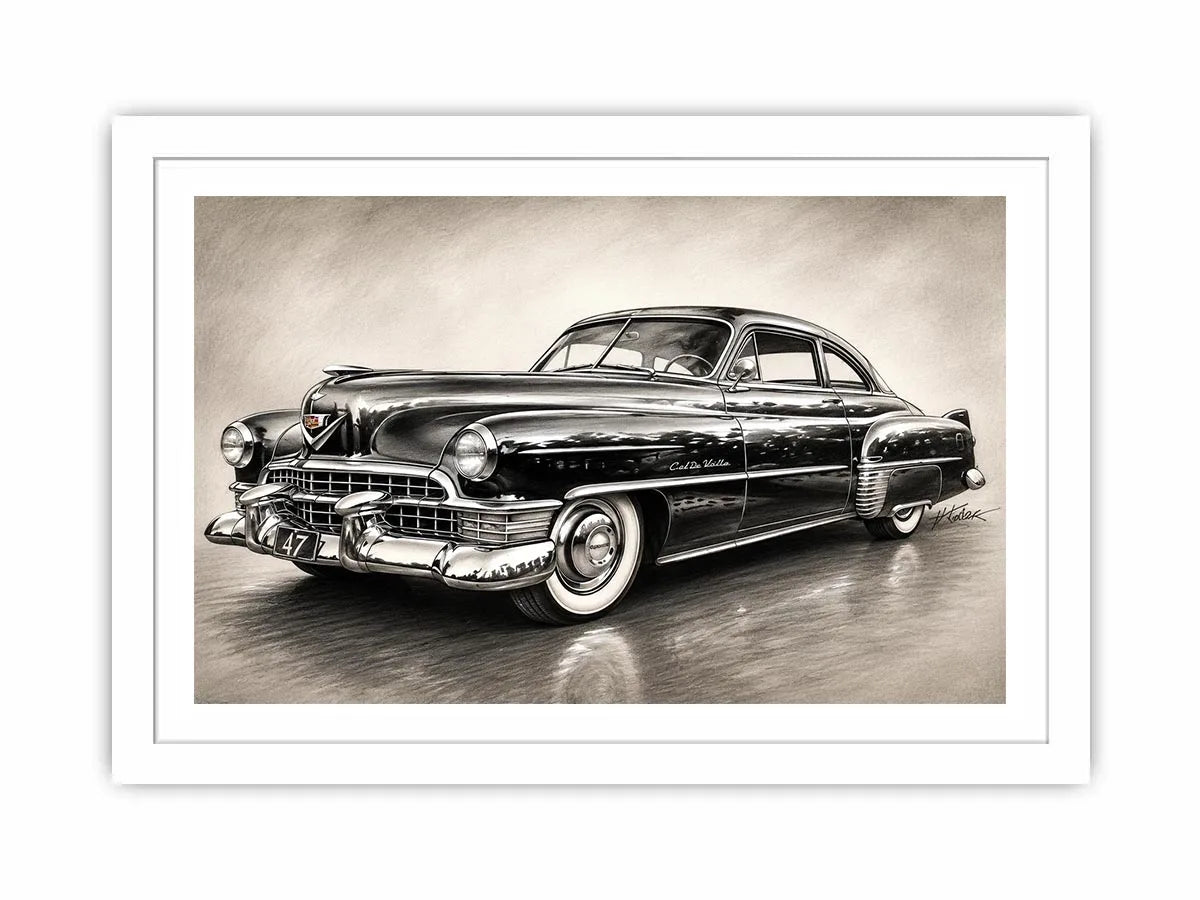 Vintage Cadillac in graphite style