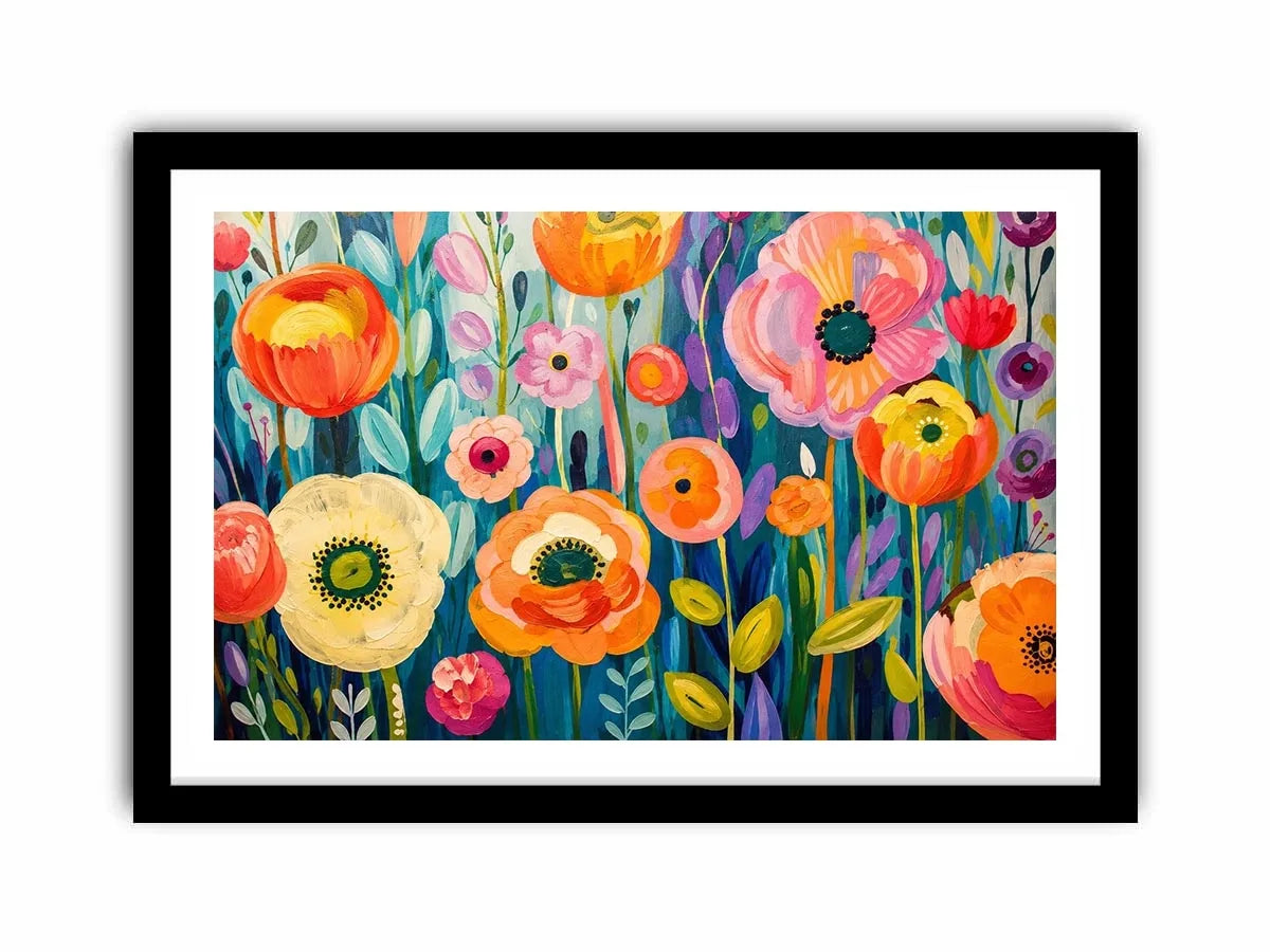 Vibrant floral meadow in full bloom
