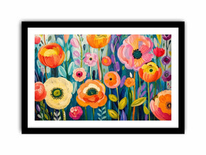 Vibrant floral meadow in full bloom