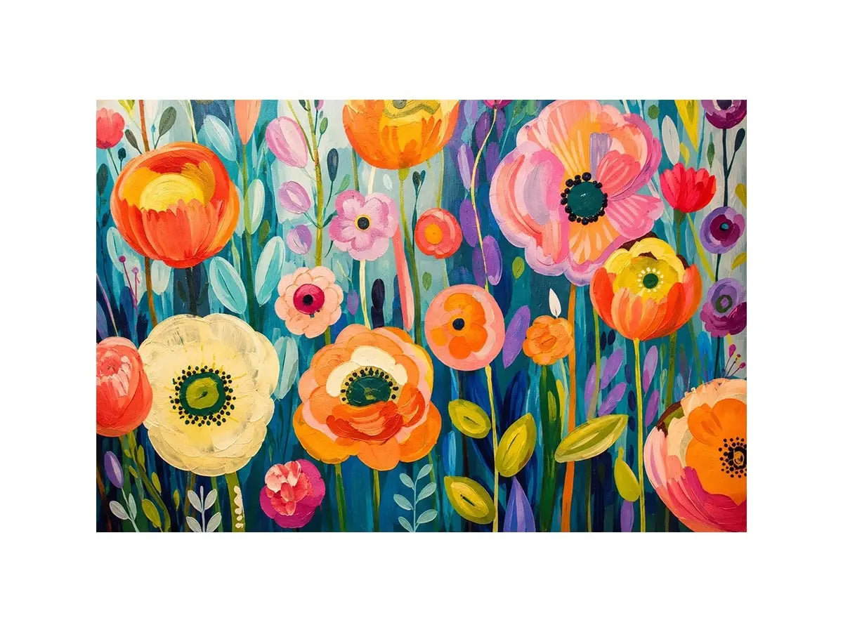 Vibrant floral meadow in full bloom