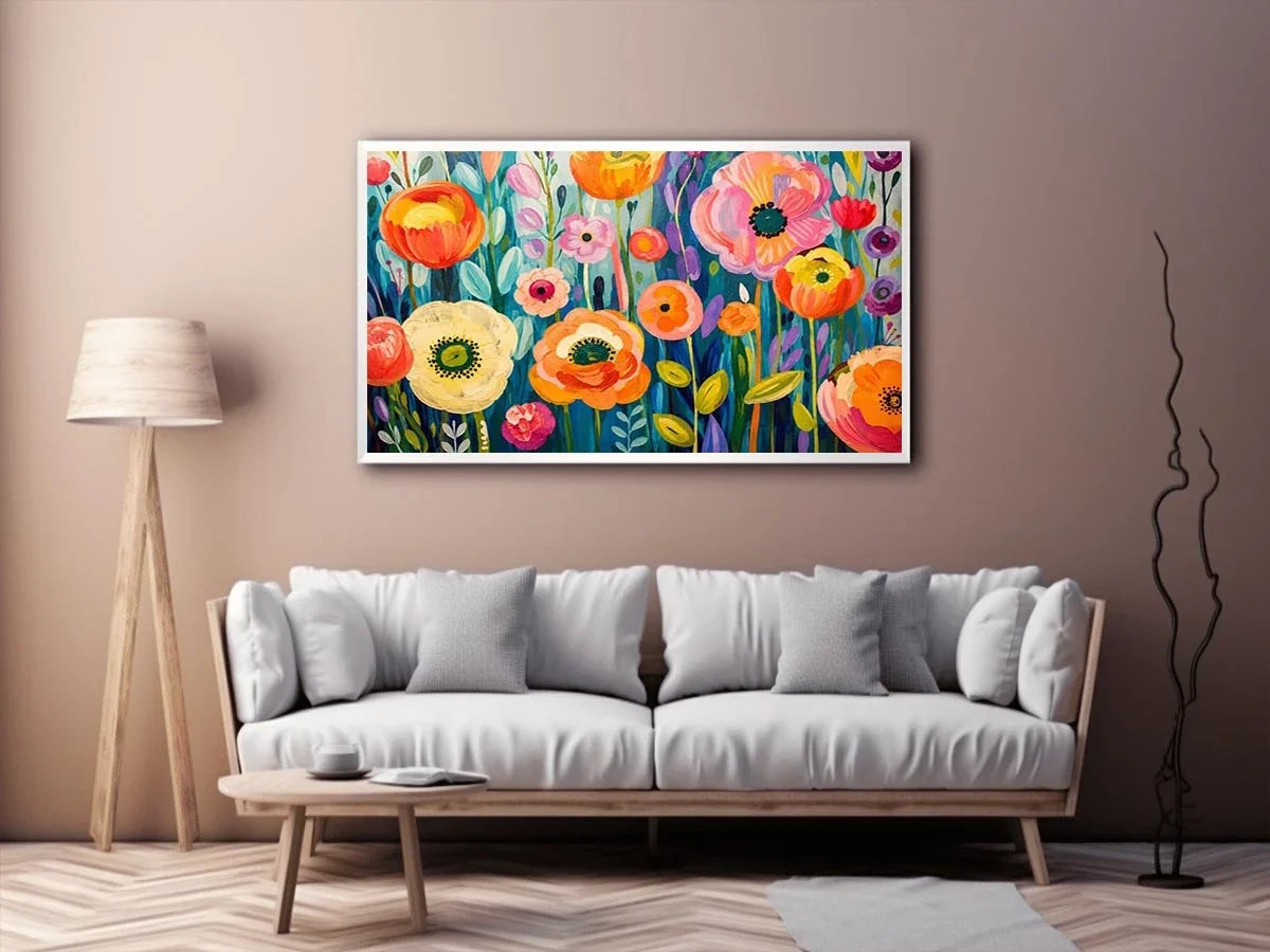 Vibrant floral meadow in full bloom