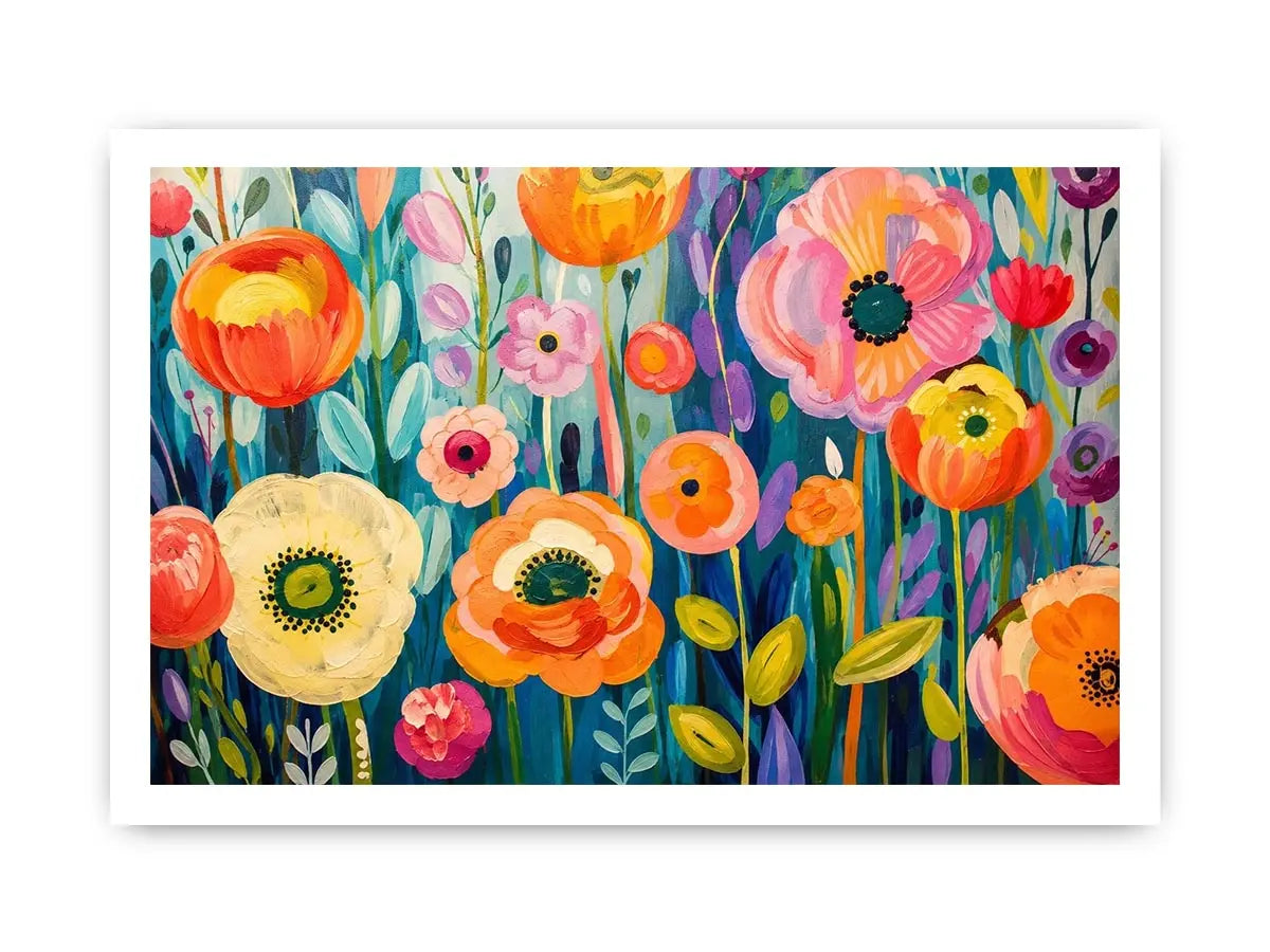 Vibrant floral meadow in full bloom