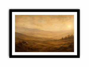 Golden mist over tranquil hills
