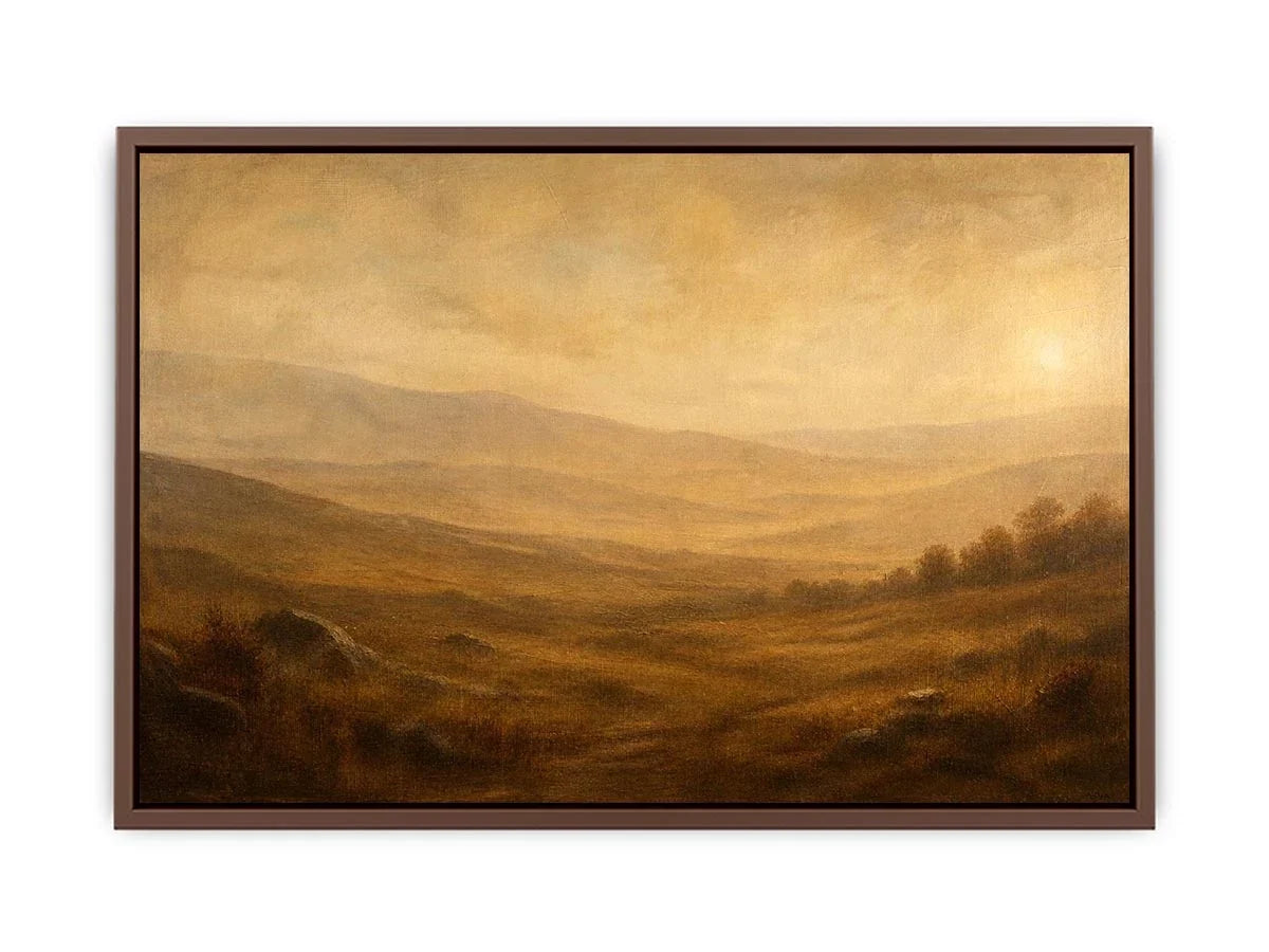Golden mist over tranquil hills