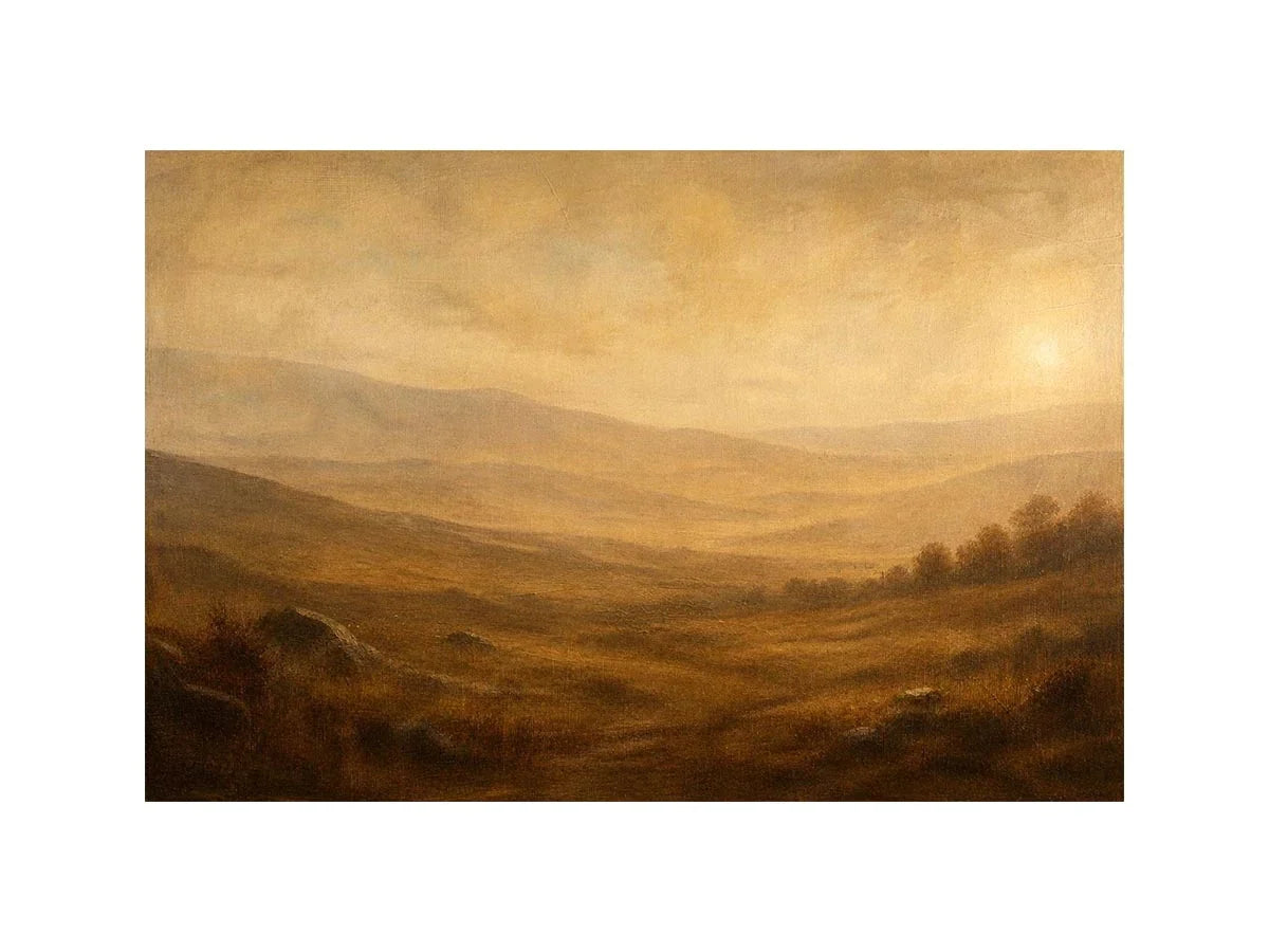 Golden mist over tranquil hills
