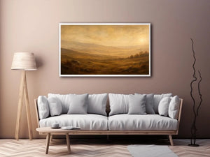Golden mist over tranquil hills