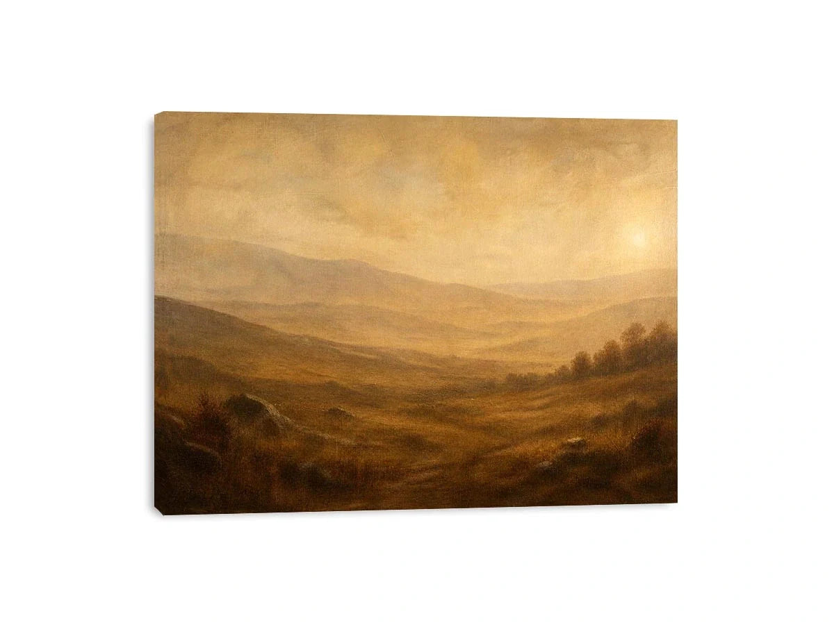 Golden mist over tranquil hills