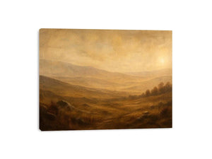 Golden mist over tranquil hills