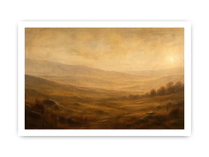 Golden mist over tranquil hills