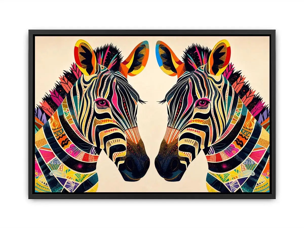 Symmetrical zebra pop-art design