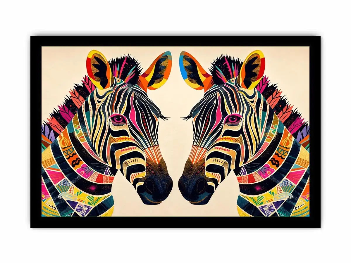 Symmetrical zebra pop-art design
