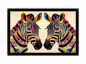 Symmetrical zebra pop-art design