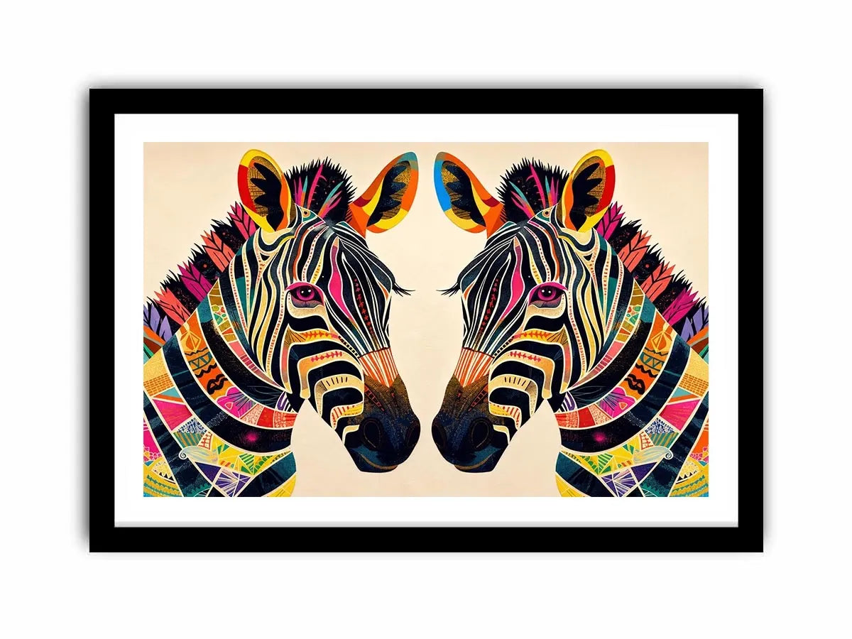 Symmetrical zebra pop-art design