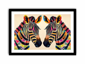 Symmetrical zebra pop-art design