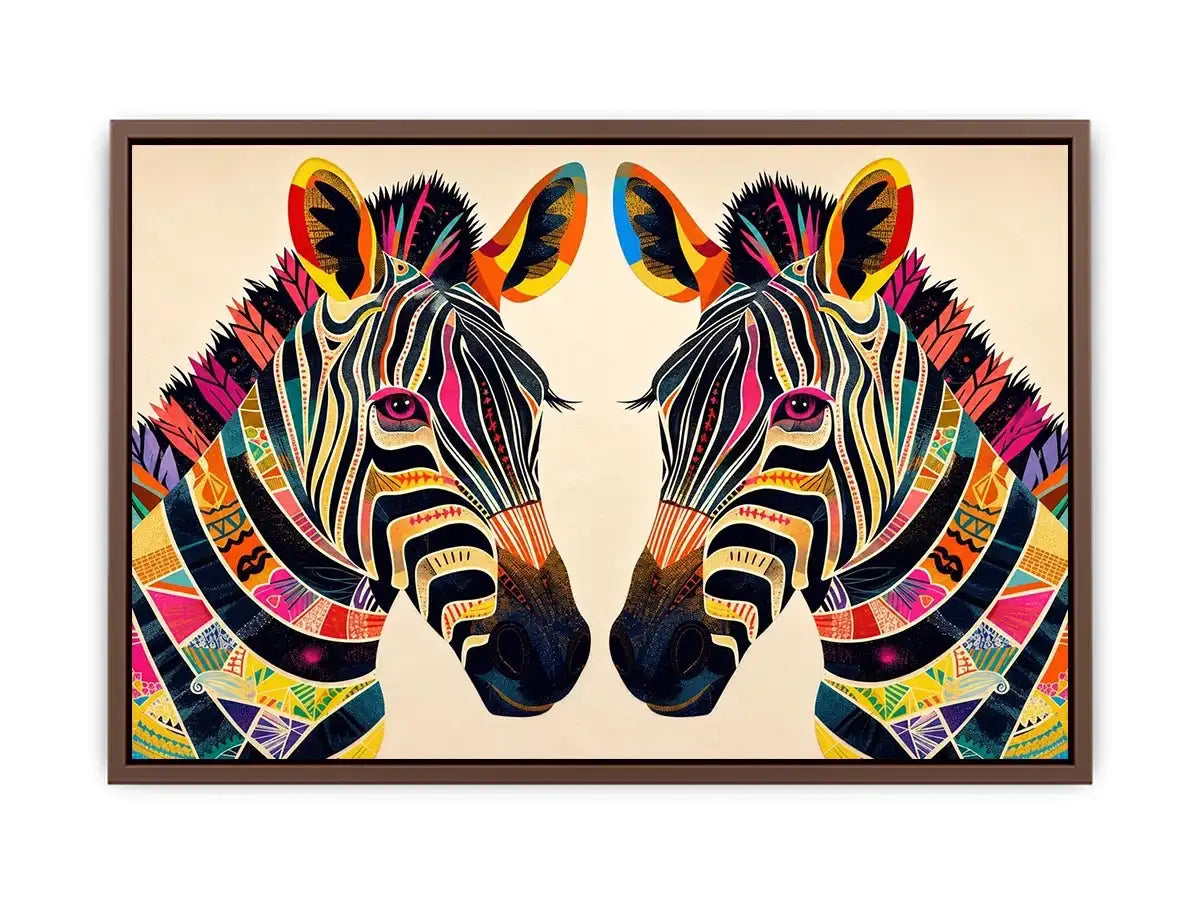 Symmetrical zebra pop-art design