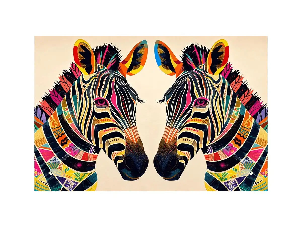 Symmetrical zebra pop-art design