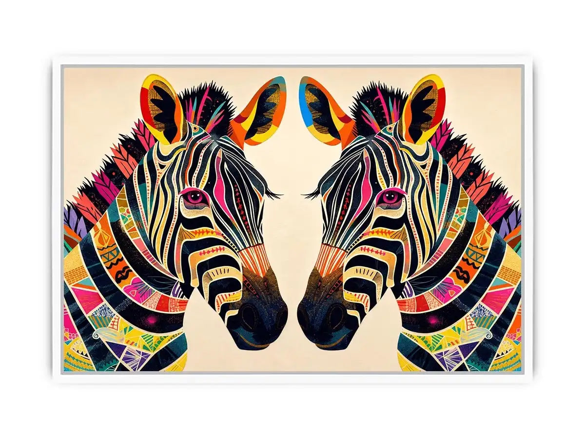 Symmetrical zebra pop-art design