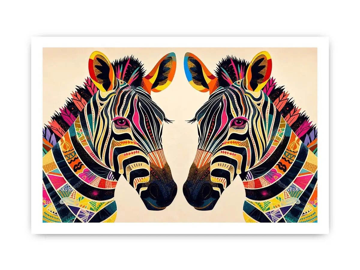 Symmetrical zebra pop-art design