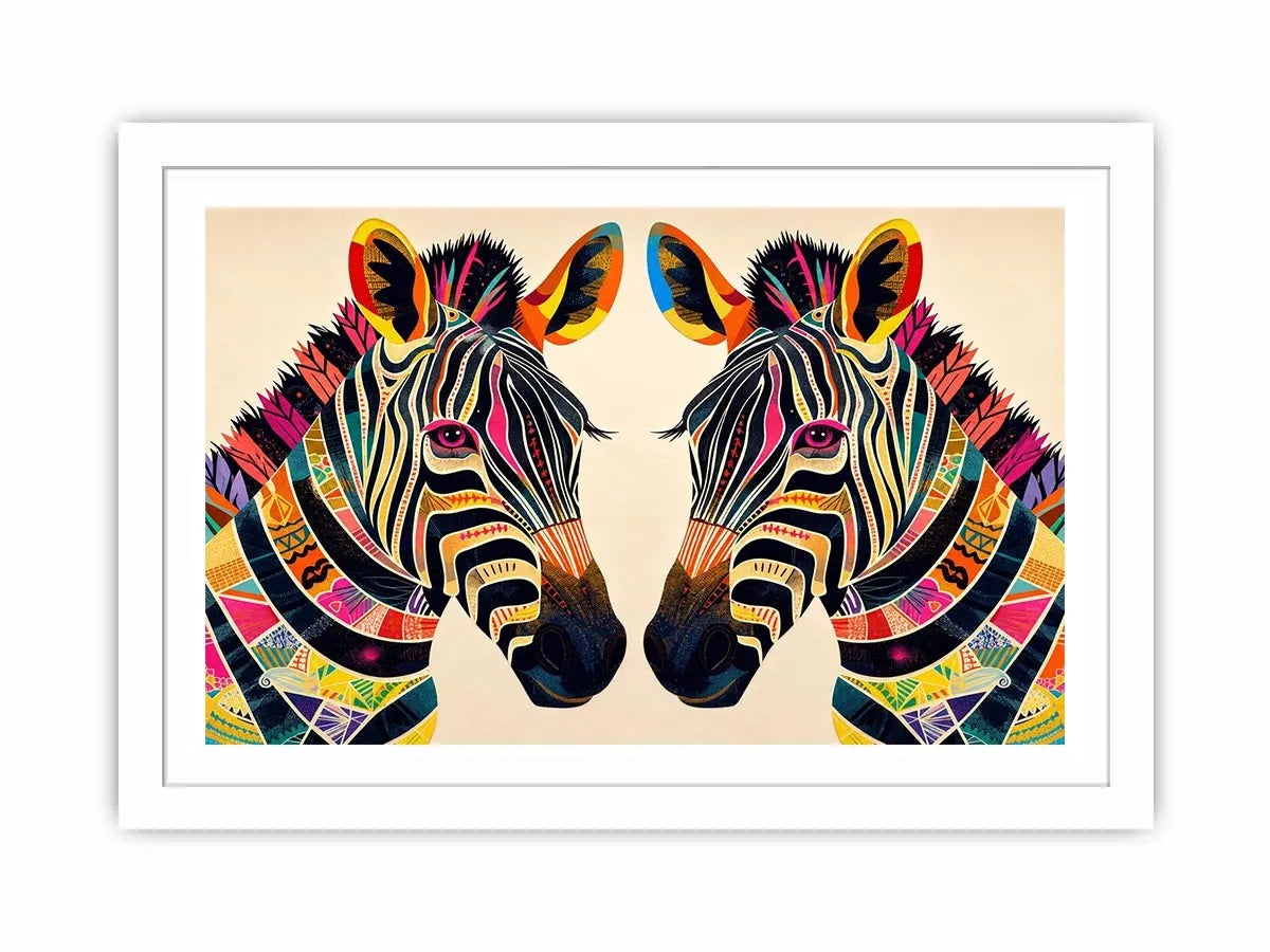 Symmetrical zebra pop-art design
