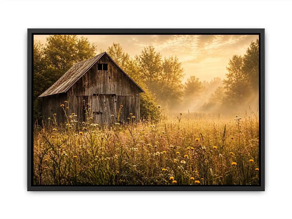 Golden morning in a rural meadow