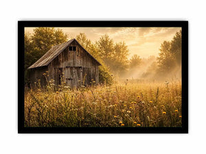 Golden morning in a rural meadow