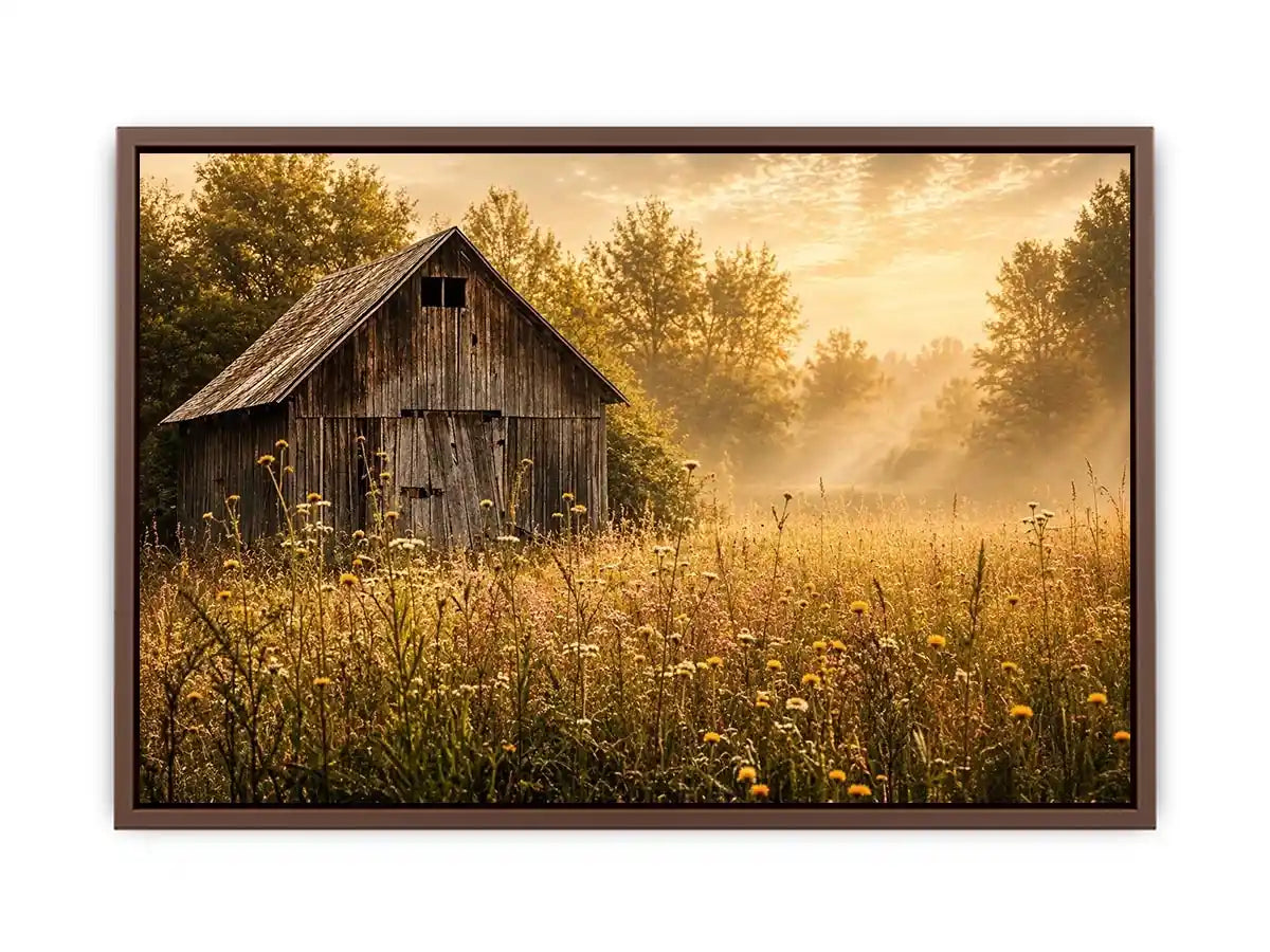 Golden morning in a rural meadow