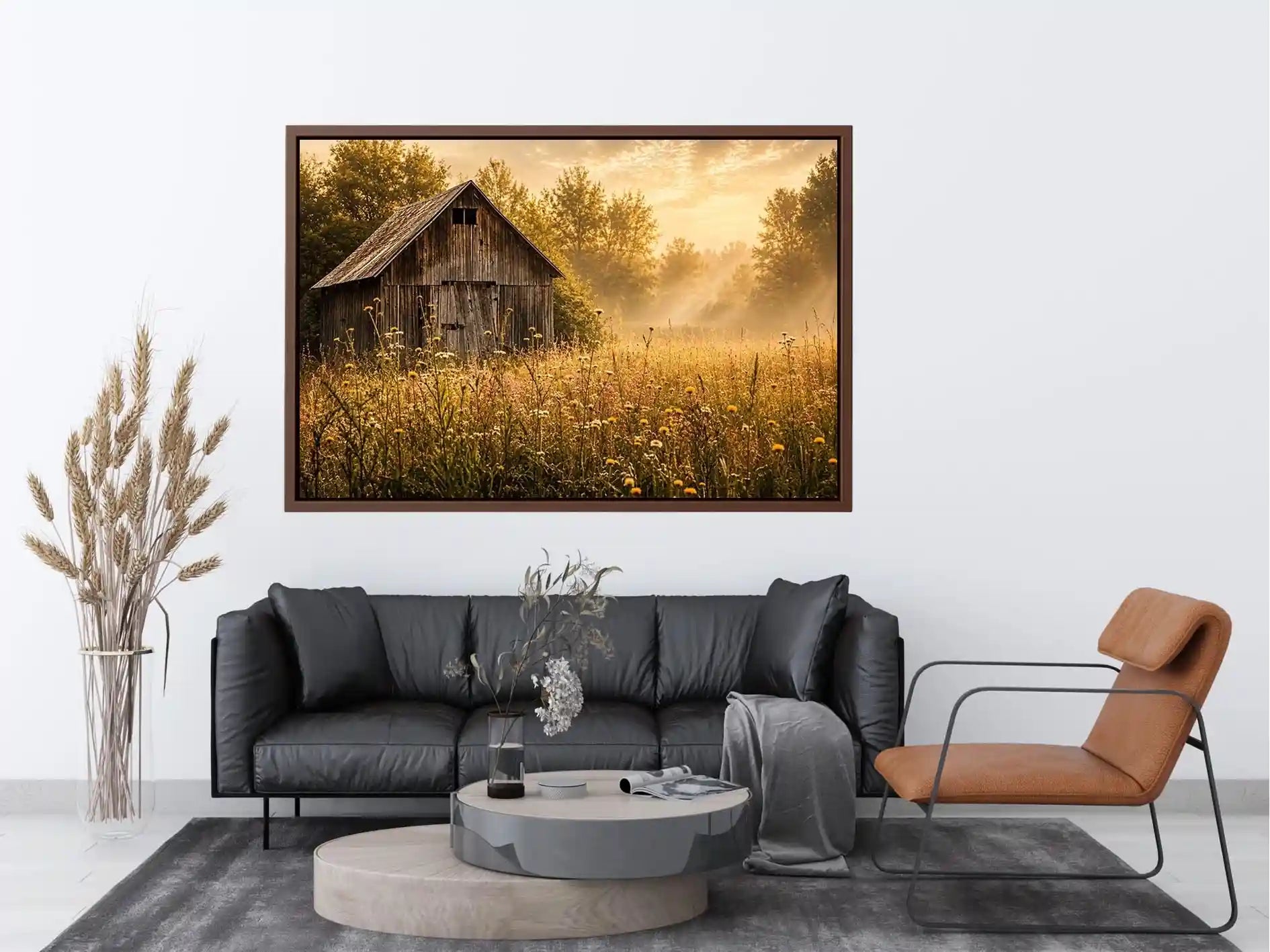 Golden morning in a rural meadow