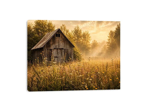 Golden morning in a rural meadow