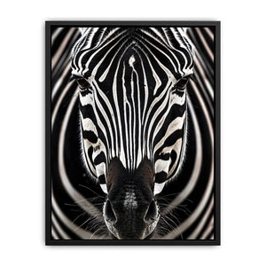 Zebra close-up with striking symmetry