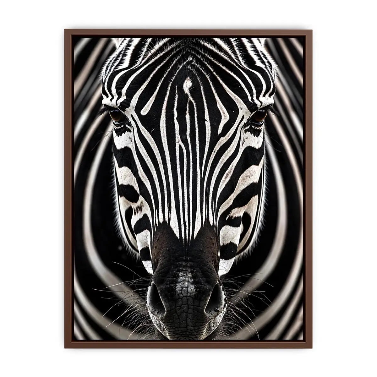 Zebra close-up with striking symmetry
