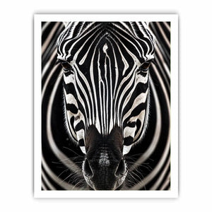 Zebra close-up with striking symmetry