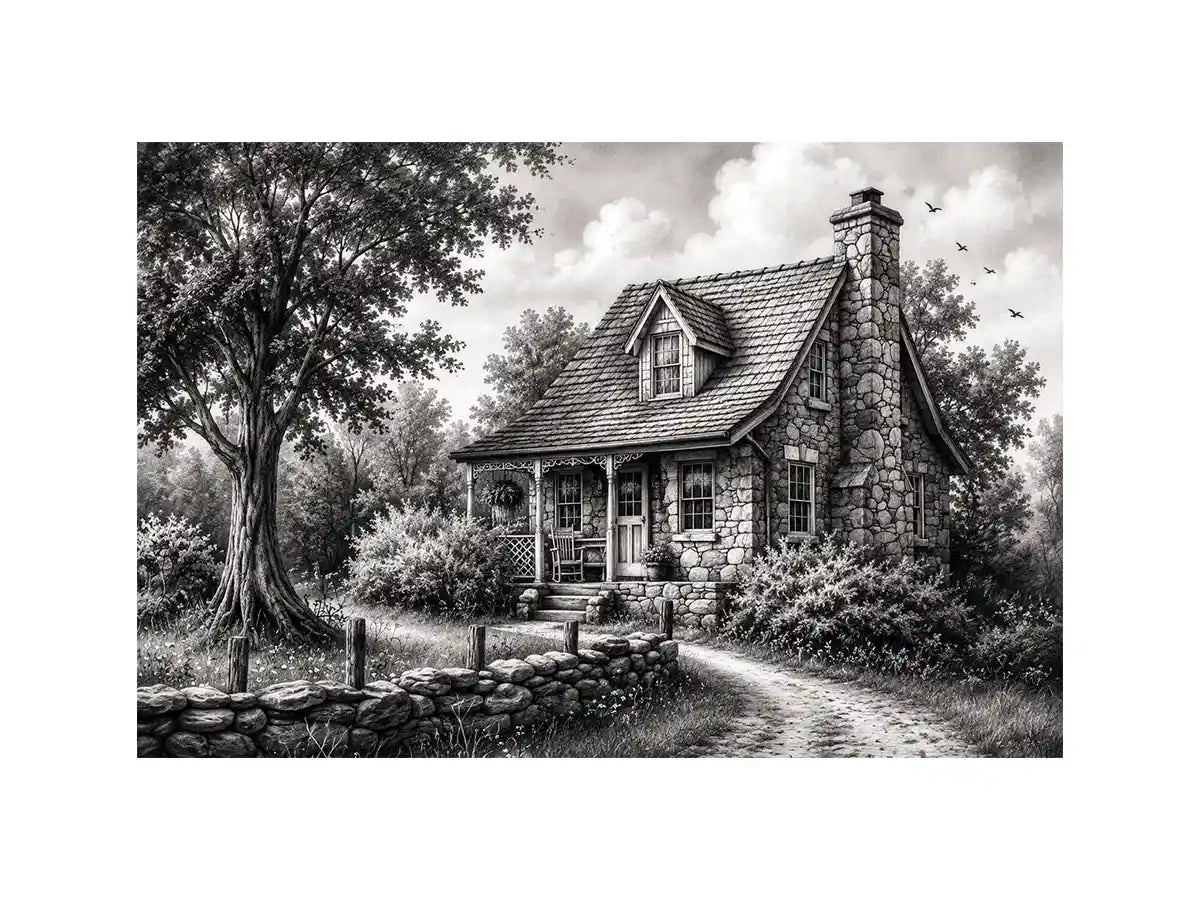 Cozy cottage in a serene countryside