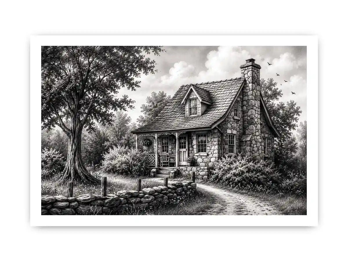 Cozy cottage in a serene countryside