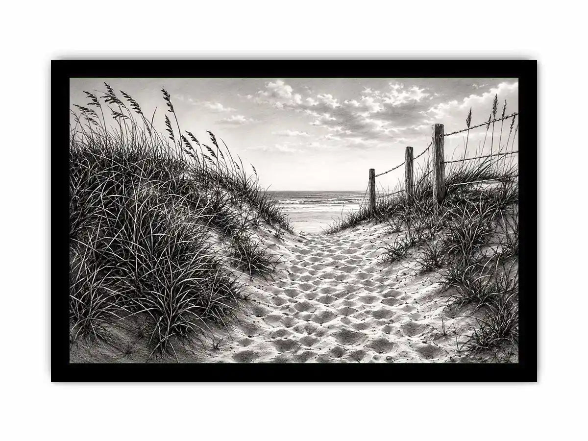 Sandy dune path to the sea