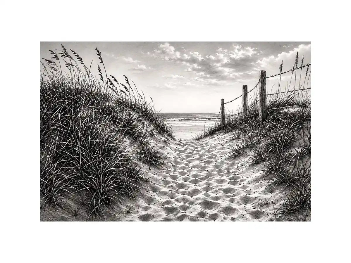 Sandy dune path to the sea
