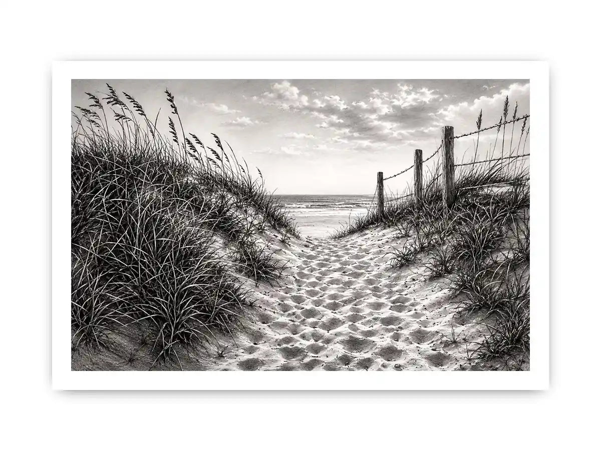 Sandy dune path to the sea