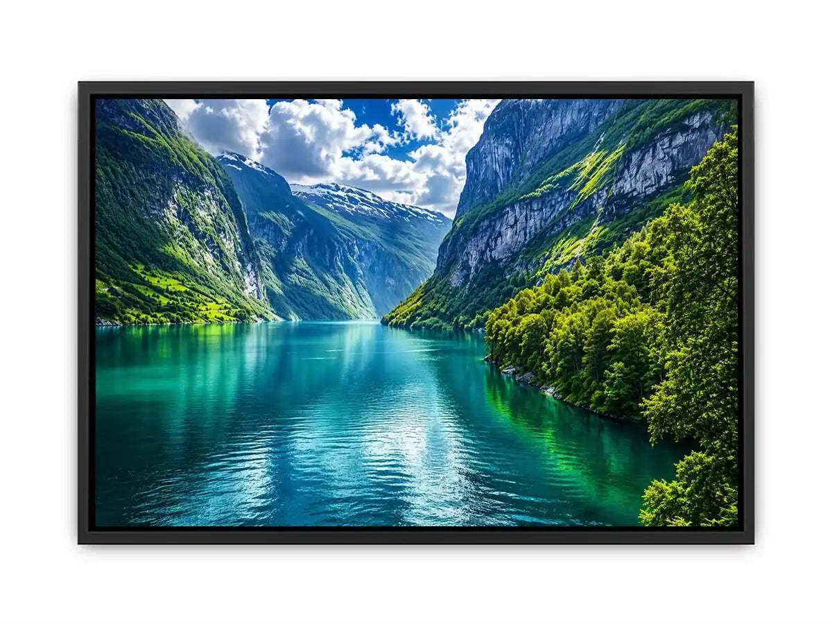 Majestic fjord under dramatic skies