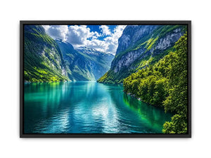 Majestic fjord under dramatic skies