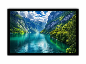 Majestic fjord under dramatic skies