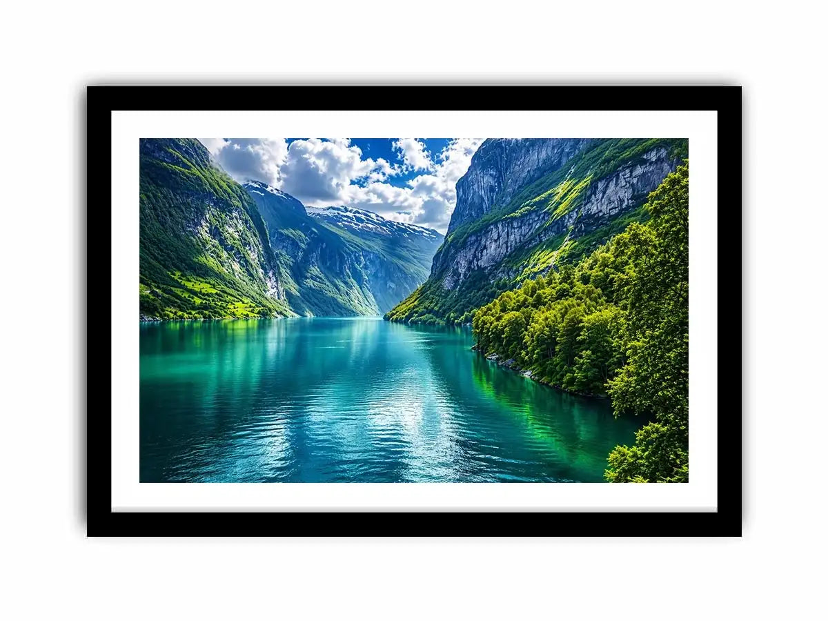 Majestic fjord under dramatic skies