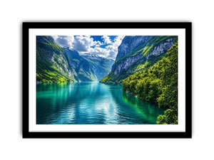 Majestic fjord under dramatic skies