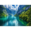 Majestic fjord under dramatic skies